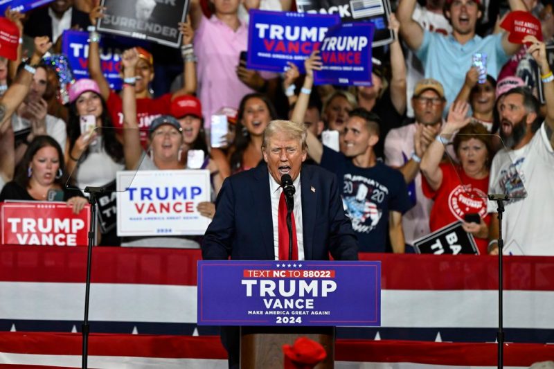 Republican presidential candidate former President Donald Trump speaks at a campaign rally in Charlotte, N.C., Wednesday, July 24, 2024. (AP Photo/Matt Kelley)