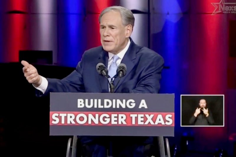 Texas Governor Greg Abbott delivers speech