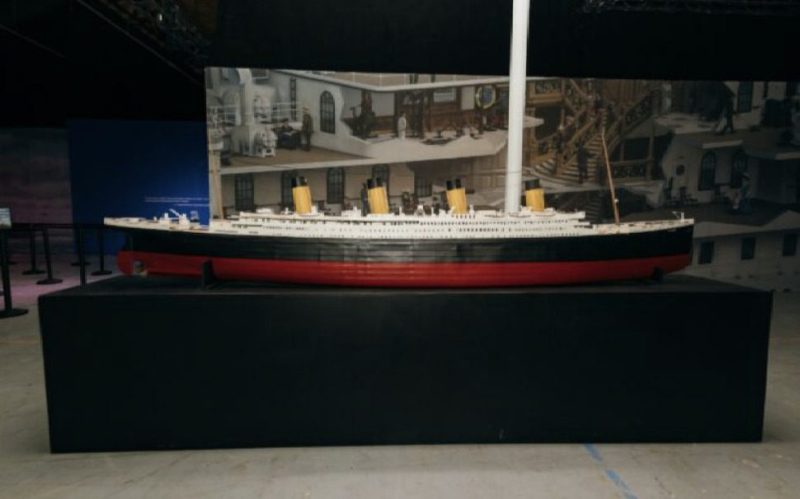 A model of the RMS Titanic displayed at “Titanic: The Exhibition.”