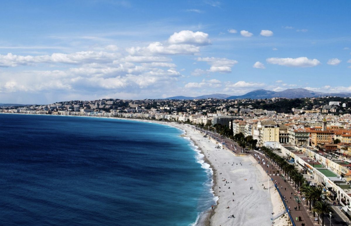 The French Riviera waterfront in Nice