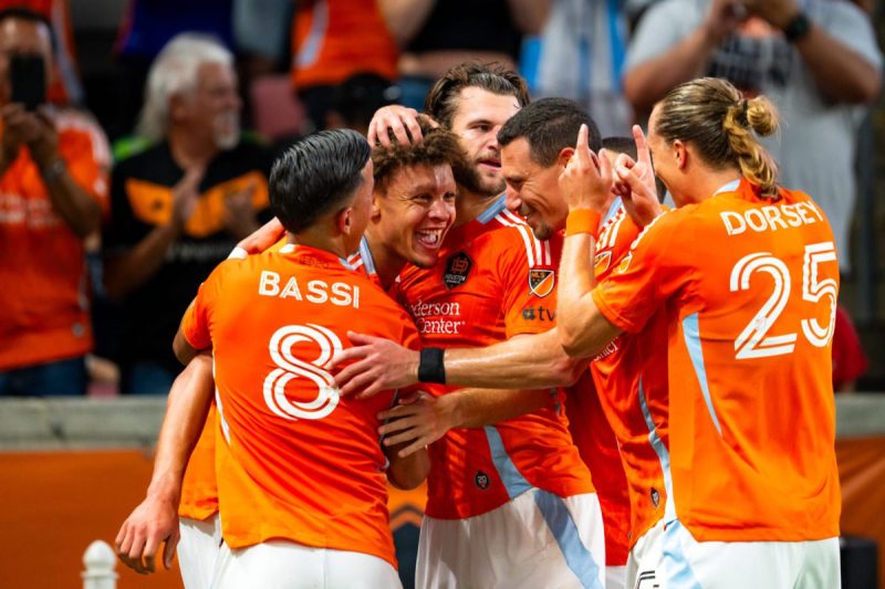 Houston Dynamo FC celebrating a goal