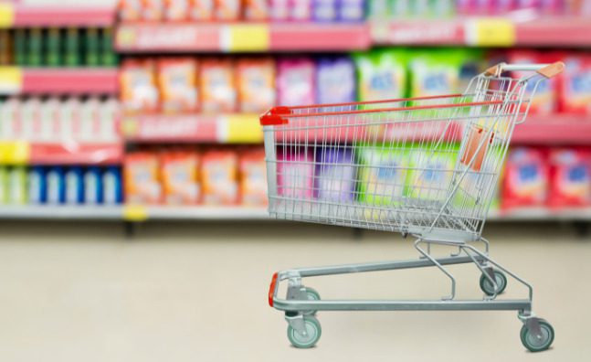 grocery shopping at a local grocer
