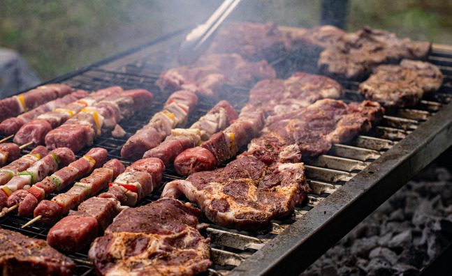 An assortment of BBQ meats for a spring holiday feast